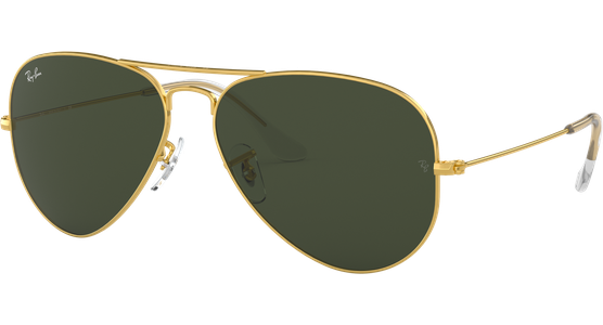 Ray-Ban Aviator Classic RB3025 Glänzend Gold / Grün 001 62 - LARGE - Sonnenbrille Unisex - Fassung: Gold, Metall, Pilot - Glasfarbe: Grün - Ansicht 2