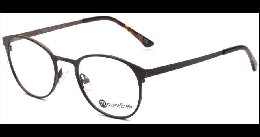 meineBrille 04-79000-02, Schwarz/Nougat Matt front