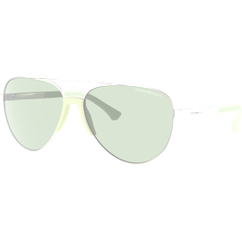 Emporio Armani EA2059 300371 - Sonnenbrille Herren - Fassung: Gun, Metall, Pilot - Glasfarbe: Grün