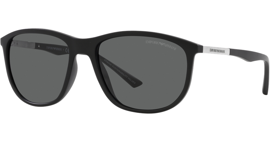 Emporio Armani EA4201 500187 - Sonnenbrille Herren - Fassung: Schwarz, Kunststoff, Eckig - Glasfarbe: Grau