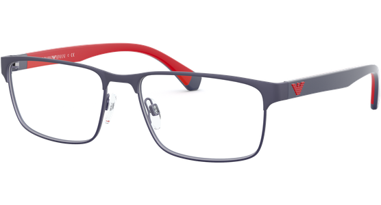 Emporio Armani EA1105 3092 - Brille Herren - Fassung: Blau, Metall, Rechteck - Glasfarbe: Grau - Ansicht 2