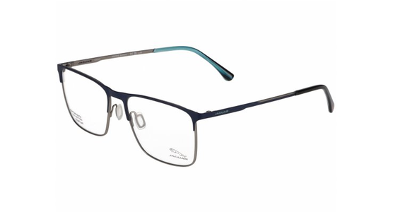 Jaguar 35601 3100 Schwarz/Blau - Halbrand Brille Herren - Fassung: Schwarz, Metall, Rechteck - Ansicht 2