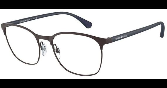Emporio Armani EA1114 3380, Braun matt - Brille Herren - Fassung: Braun, Metall, Panto - Glasfarbe: Grau - Ansicht 2