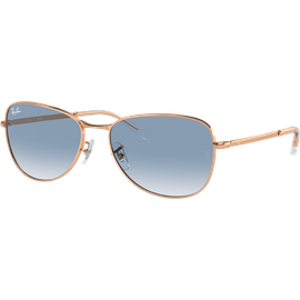 Ray-Ban RB3733 92023F - Sonnenbrille Unisex - Fassung: Gold, Metall, Pilot blaues Glas