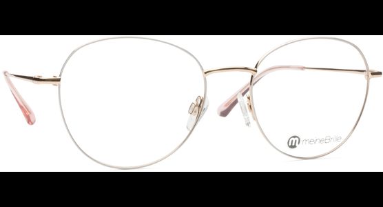 meineBrille 04-12040-02, Weiß/Gold Schräg rechts - Ansicht 5