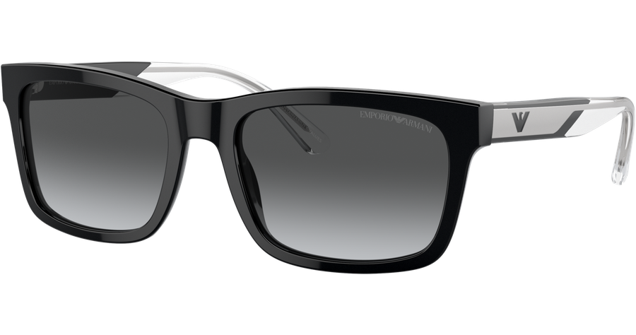 Emporio Armani EA4224 5017T3 - Sonnenbrille Herren - Fassung: Schwarz, Kunststoff, Rechteck - Glasfarbe: Grau