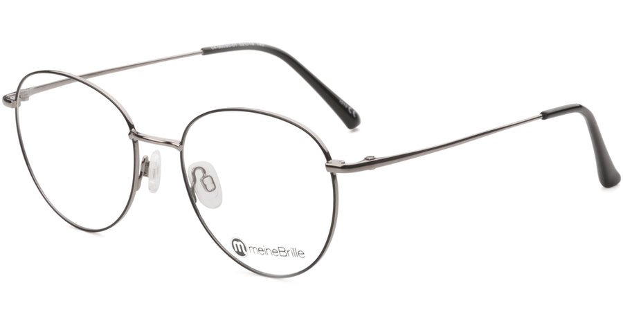 meineBrille 04-96090-01, Schwarz/Gun Glänzend Pantobrille