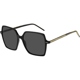 HUGO BOSS BOSS 1524/S BLACK - Sonnenbrille Damen - Fassung: Schwarz, Kunststoff, Eckig - Glasfarbe: Grau