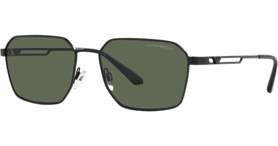 Emporio Armani EA2140 300171 - Sonnenbrille Herren - Fassung: Schwarz, Metall, Rechteck - Glasfarbe: Grün - Ansicht 2