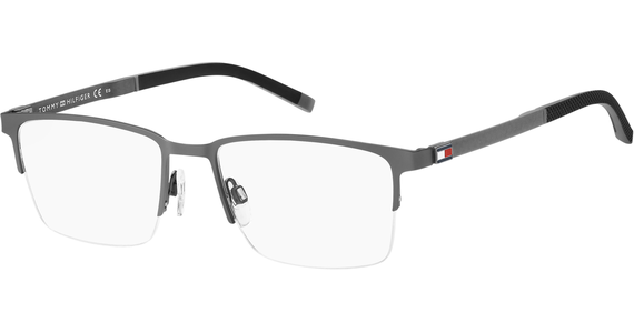 TOMMY HILFIGER TH 1917 - Halbrand Brille Herren - Fassung: Grau, Metall - Ansicht 2