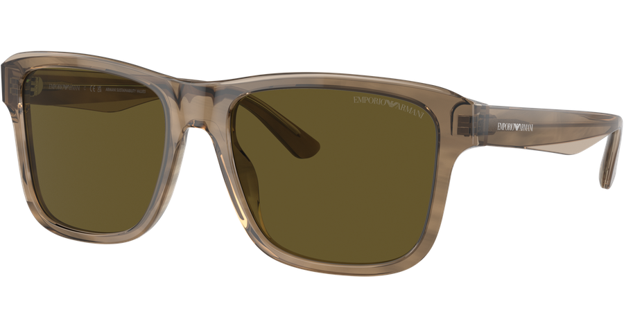 Emporio Armani EA4208 605573 - Sonnenbrille Herren - Fassung: Grün, Kunststoff, Eckig - Glasfarbe: Braun