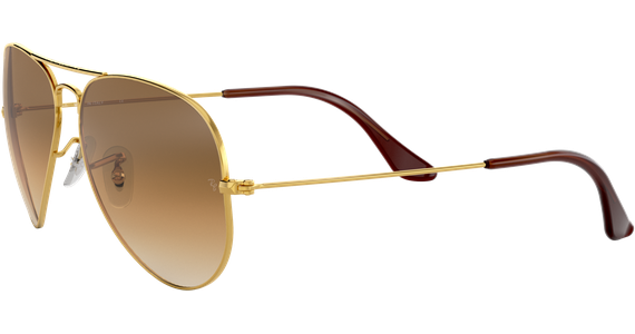 Ray-Ban Aviator Gradient RB3025 001/51 Glänzend Gold / Verlauf Hellbraun 55 - SMALL - Ansicht 3