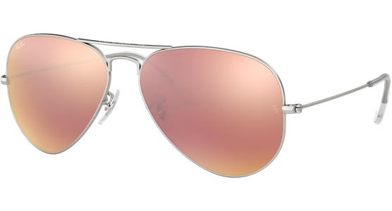 Ray-Ban Aviator Flash Lenses RB3025 019/Z2 Silber Verspiegelte Sonnenbrille - Ansicht 2