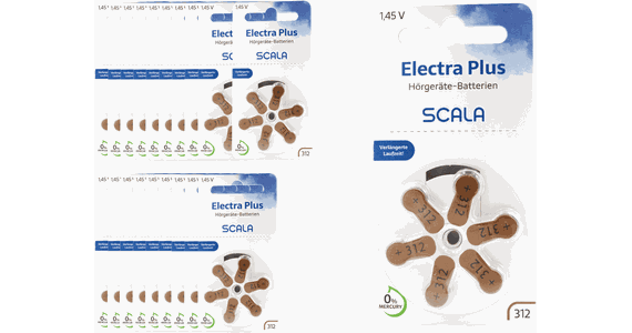 Scala Hörgerätebatterien Electra plus 312 (120 Stk.)