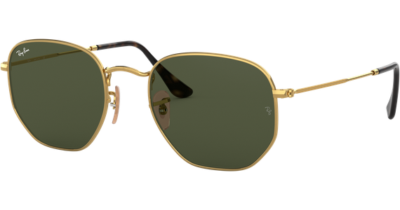 Ray-Ban RB3548N Hexagonal Flat Lenses Glänzend Gold / Grün 001 51 Sonnenbrille - Ansicht 2
