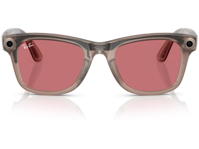  Ray-Ban Meta Wayfarer RW4008 6705P5 53 Transparent Grau selbsttönende Gläser Rot (Gen 1) Ansicht 2