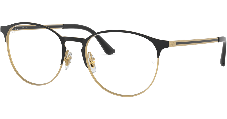 Ray-Ban Optics RX6375 3051 Panto Brille Matt Schwarz auf Gold