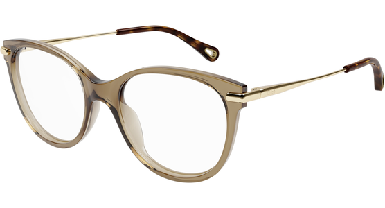 Chloé CH0058O Braun/Gold Cateye Brille - Ansicht 2