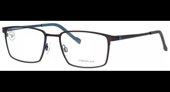 Titanflex Brille 850094 52 60 Herren Fassung: Braun, Metall, Rechteckig, Vollrand - Ansicht 2